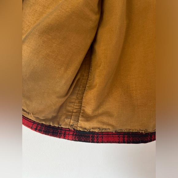 Sportwear Vintage 1940s Red Plaid Wool Button Front Hunting Jacket Size 44 - Picture 14 of 15